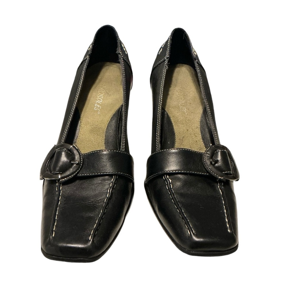 AEROSOLES Black Heels with Classic Square Toe
